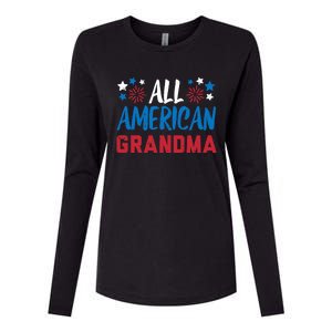 Wo All American Grandma 4th Of July Matching Family Patriotic Womens Cotton Relaxed Long Sleeve T-Shirt