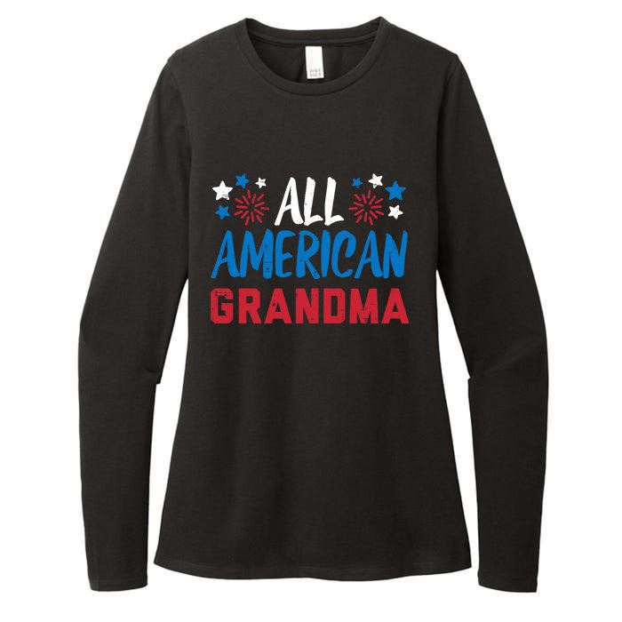 Wo All American Grandma 4th Of July Matching Family Patriotic Womens CVC Long Sleeve Shirt