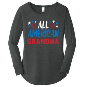 Wo All American Grandma 4th Of July Matching Family Patriotic Women's Perfect Tri Tunic Long Sleeve Shirt