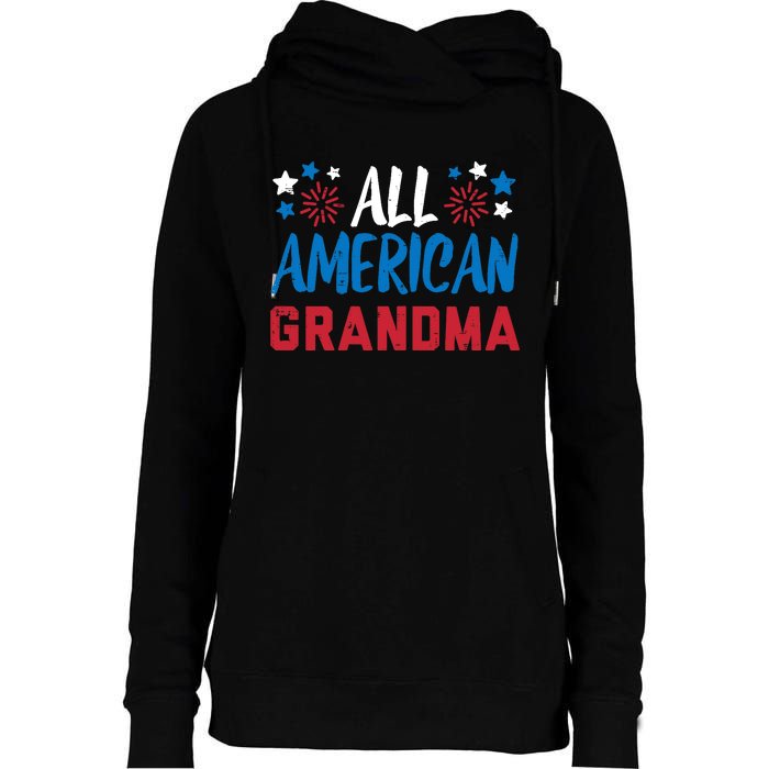 Wo All American Grandma 4th Of July Matching Family Patriotic Womens Funnel Neck Pullover Hood