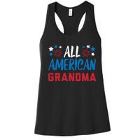 Wo All American Grandma 4th Of July Matching Family Patriotic Women's Racerback Tank