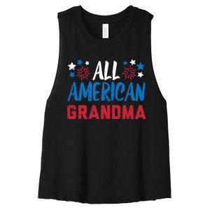 Wo All American Grandma 4th Of July Matching Family Patriotic Women's Racerback Cropped Tank