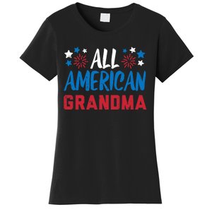 Wo All American Grandma 4th Of July Matching Family Patriotic Women's T-Shirt