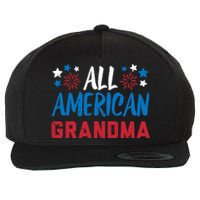 Wo All American Grandma 4th Of July Matching Family Patriotic Wool Snapback Cap