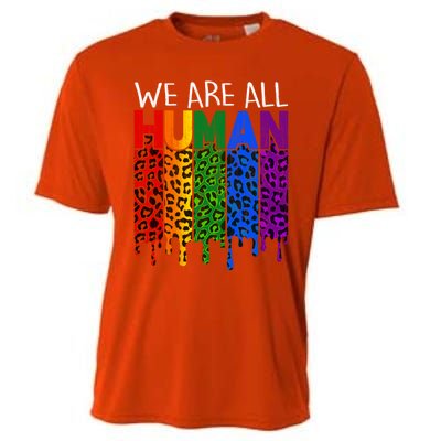 We Are All Hu Proud Lgbt Rainbow Flag Inspirational Funny Gift Cooling Performance Crew T-Shirt