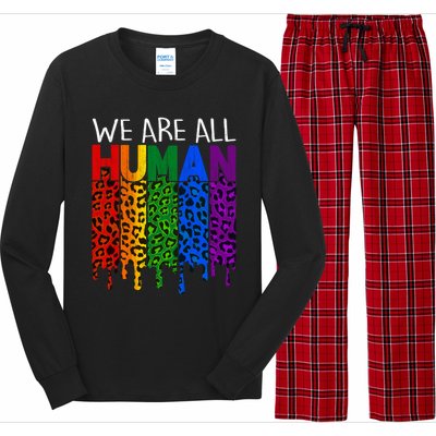 We Are All Hu Proud Lgbt Rainbow Flag Inspirational Funny Gift Long Sleeve Pajama Set