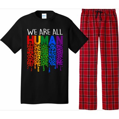 We Are All Hu Proud Lgbt Rainbow Flag Inspirational Funny Gift Pajama Set