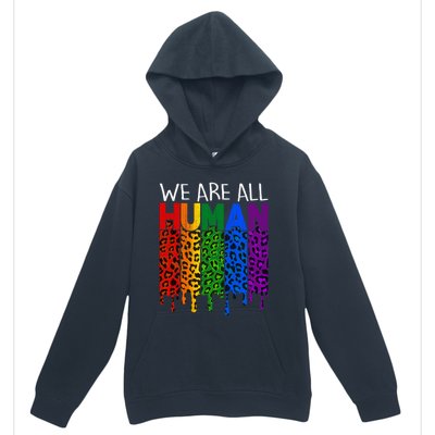 We Are All Hu Proud Lgbt Rainbow Flag Inspirational Funny Gift Urban Pullover Hoodie