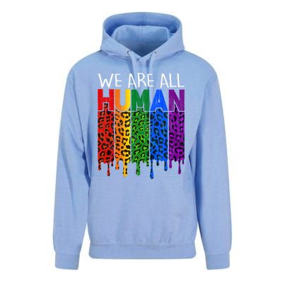 We Are All Hu Proud Lgbt Rainbow Flag Inspirational Funny Gift Unisex Surf Hoodie