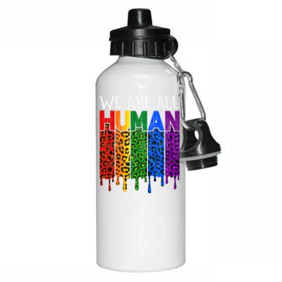 We Are All Hu Proud Lgbt Rainbow Flag Inspirational Funny Gift Aluminum Water Bottle 