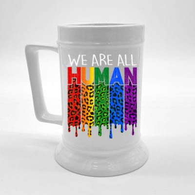 We Are All Hu Proud Lgbt Rainbow Flag Inspirational Funny Gift Beer Stein