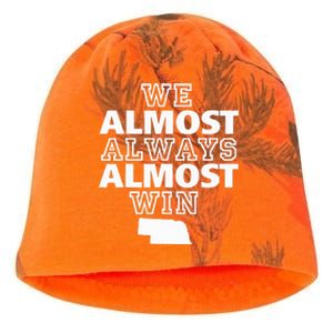 We Almost Always Almost Win Nebraska Map Kati - Camo Knit Beanie