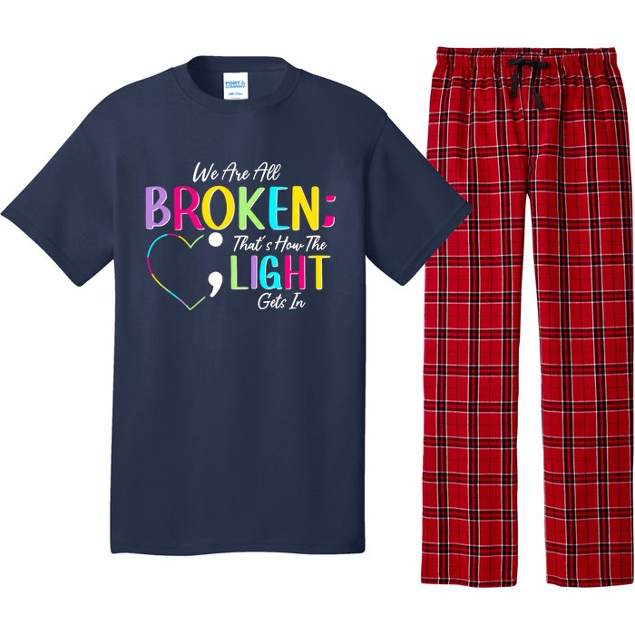 We Are All Colored Hearts Raise Awareness For Mental Health Pajama Set