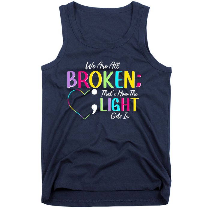 We Are All Colored Hearts Raise Awareness For Mental Health Tank Top