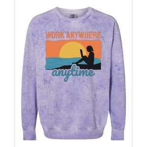 Work Anywhere Anytime Colorblast Crewneck Sweatshirt