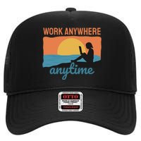 Work Anywhere Anytime High Crown Mesh Back Trucker Hat