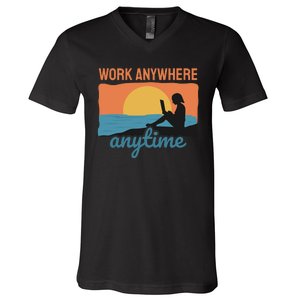 Work Anywhere Anytime V-Neck T-Shirt