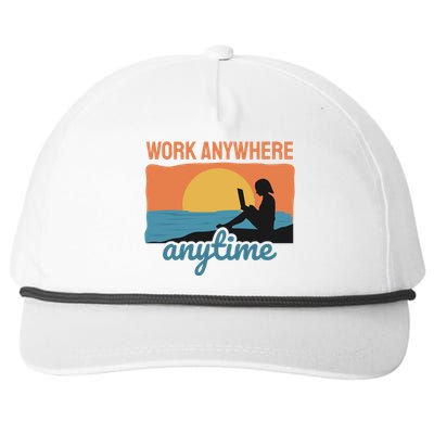 Work Anywhere Anytime Snapback Five-Panel Rope Hat