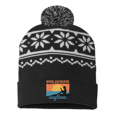 Work Anywhere Anytime USA-Made Snowflake Beanie