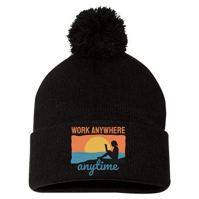 Work Anywhere Anytime Pom Pom 12in Knit Beanie