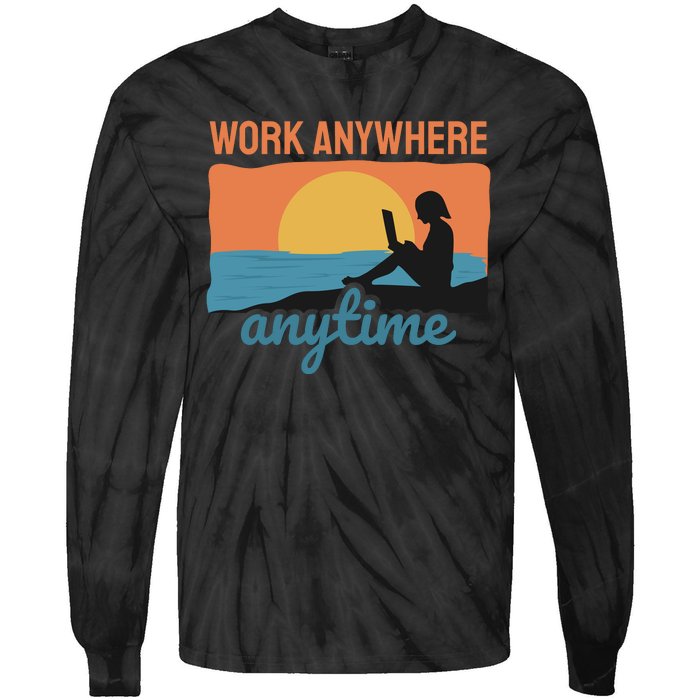 Work Anywhere Anytime Tie-Dye Long Sleeve Shirt