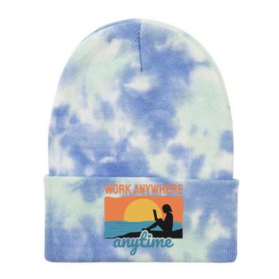 Work Anywhere Anytime Tie Dye 12in Knit Beanie