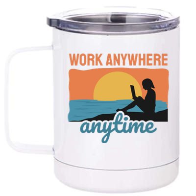 Work Anywhere Anytime 12 oz Stainless Steel Tumbler Cup