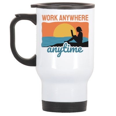 Work Anywhere Anytime Stainless Steel Travel Mug