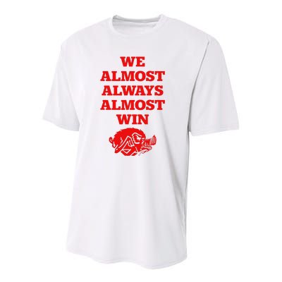 We Almost Always Almost Win Apparel Youth Performance Sprint T-Shirt