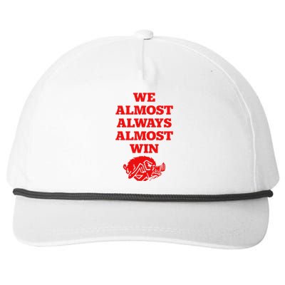 We Almost Always Almost Win Apparel Snapback Five-Panel Rope Hat