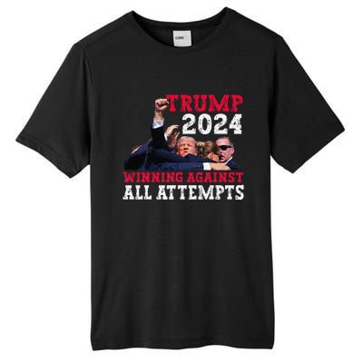 Winning Against All Attempts 47th President Trump Fist Pump Tall Fusion ChromaSoft Performance T-Shirt