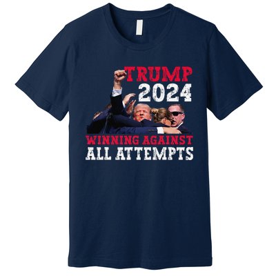 Winning Against All Attempts 47th President Trump Fist Pump Premium T-Shirt