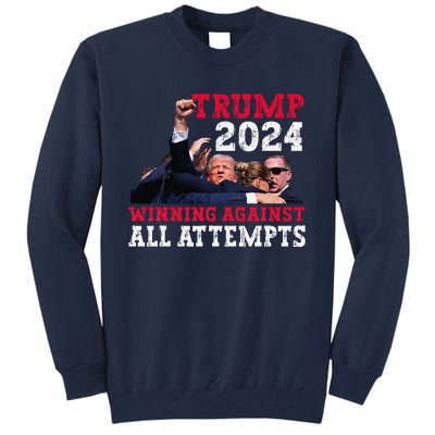 Winning Against All Attempts 47th President Trump Fist Pump Tall Sweatshirt