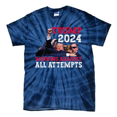 Winning Against All Attempts 47th President Trump Fist Pump Tie-Dye T-Shirt