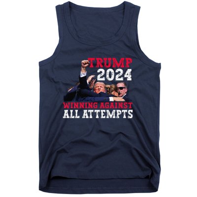 Winning Against All Attempts 47th President Trump Fist Pump Tank Top