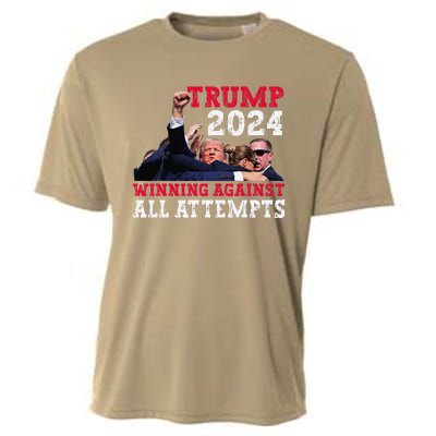 Winning Against All Attempts 47th President Trump Fist Pump Cooling Performance Crew T-Shirt