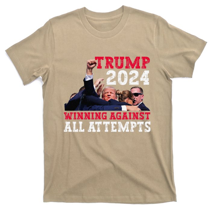 Winning Against All Attempts 47th President Trump Fist Pump T-Shirt