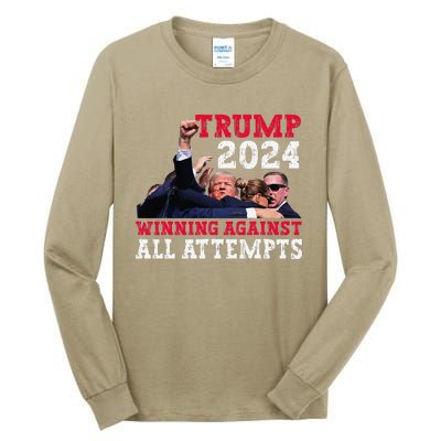 Winning Against All Attempts 47th President Trump Fist Pump Tall Long Sleeve T-Shirt