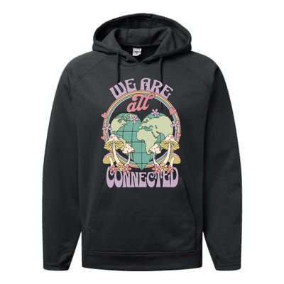 We Are All Connected Earth Day Performance Fleece Hoodie