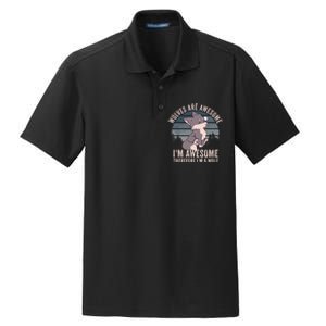 Wolves Are Awesome. IM Awesome Therefore IM A Wolf Dry Zone Grid Polo