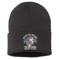 Wolves Are Awesome. IM Awesome Therefore IM A Wolf Sustainable Knit Beanie