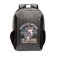 Wolves Are Awesome. IM Awesome Therefore IM A Wolf Vector Backpack