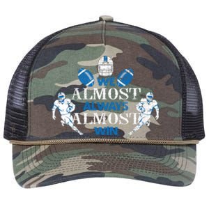 We Almost Always Almost Win Sports Football Funny Lions Retro Rope Trucker Hat Cap