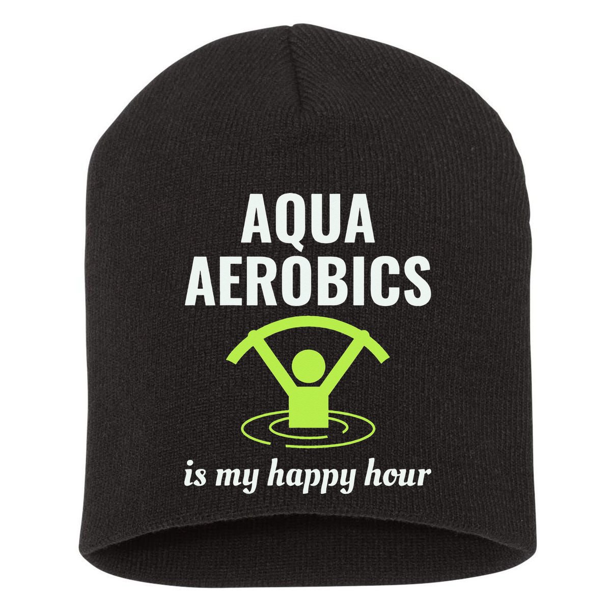 Water Aerobics Aquatic Fitness Aqua Exercise Workout Funny Short Acrylic Beanie
