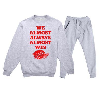 We Almost Always Almost Win Apparel Premium Crewneck Sweatsuit Set