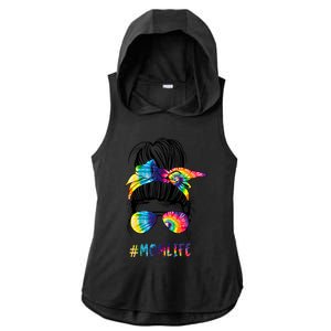 Wo Autism Awareness Mom Life Autism Mom Mama Tie Dye Funny Gift Ladies PosiCharge Tri-Blend Wicking Draft Hoodie Tank