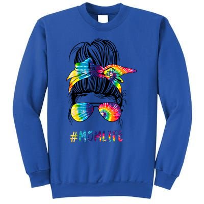 Wo Autism Awareness Mom Life Autism Mom Mama Tie Dye Funny Gift Sweatshirt