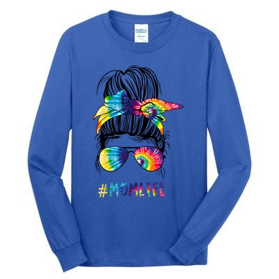 Wo Autism Awareness Mom Life Autism Mom Mama Tie Dye Funny Gift Tall Long Sleeve T-Shirt