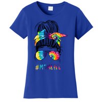 Wo Autism Awareness Mom Life Autism Mom Mama Tie Dye Funny Gift Women's T-Shirt