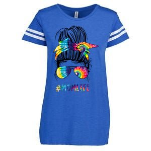 Wo Autism Awareness Mom Life Autism Mom Mama Tie Dye Funny Gift Enza Ladies Jersey Football T-Shirt